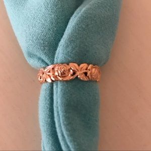 14K AC rose gold roses band size 6
